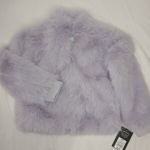 Art Class Girls' Faux Fur Jacket Fuzzy Warm Purple Lavender M (8) NWT